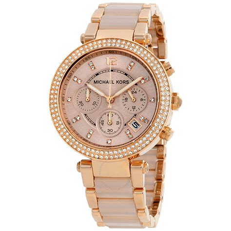 michael kors parker white women's chronograph wrist watch on sale|Michael Kors mk5896.